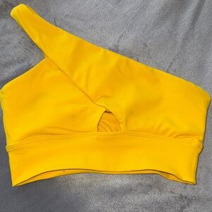 Sokali Yellow One-Shoulder Dance Top